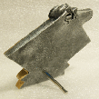 Back of diamond plate plaque showing plaque hanger and stand